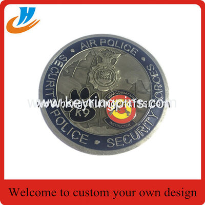 High quality 3D zinc alloy metal souvenir coins antique brass plated challenge coin
