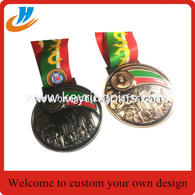 3D Embossed Die cast Award medals, Highly Detailed 3D metal medal with ribbon