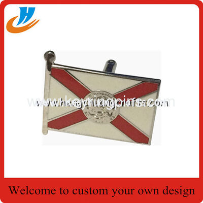 Factory custom flag cufflins,brass material men's T-shirt cufflinks