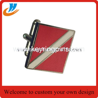 Factory custom flag cufflins,brass material men's T-shirt cufflinks