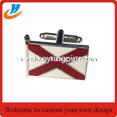 Factory custom flag cufflins,brass material men's T-shirt cufflinks