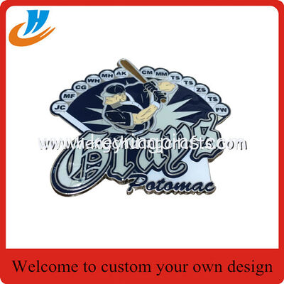 Custom design baseball badge soft enamle with epoxy baseball lapel pin