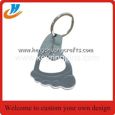 Imprinted bullet beer opener key tags, bespoke bullet bottle can opener key ring,