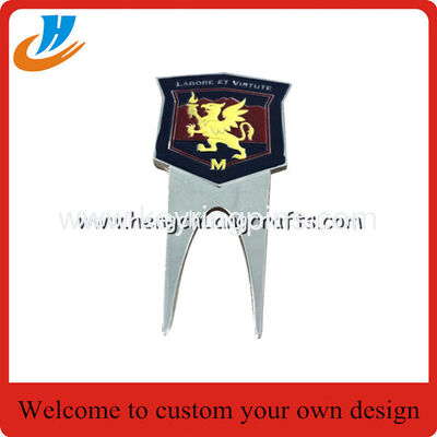 Custom high quality zinc alloy golf accessory fork,two tone plated color