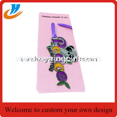 Zinc alloy bookmark,cartoon logo design book mark custom with good quality