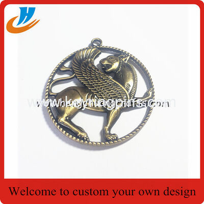 Relief metal medal with raised horse, personalized embossed metal medals