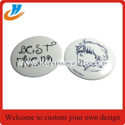Wholesale cheap tin button badge,60mm metal tin pin badge with custom