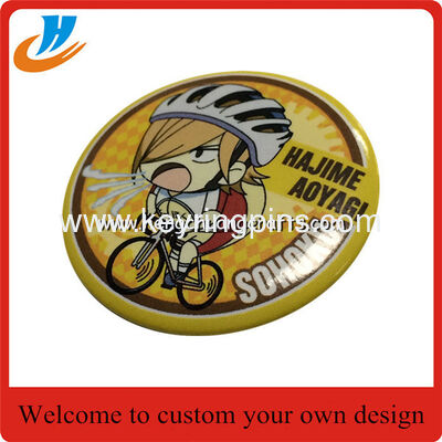 Cartoon tin badge/promotional button badge pin cheapest customized