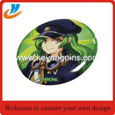 Beautiful girl logo tin badge,Japan cartoon tin metal button badge for sale