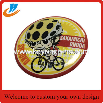 Cheap custom Japan Carton metal pin badge,Print logo button badge