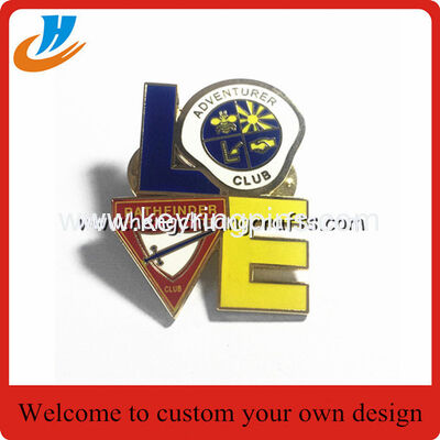Resin coating soft enamel custom lapel pin no minimum lapel pin with logo butterfly clutch lapel pin