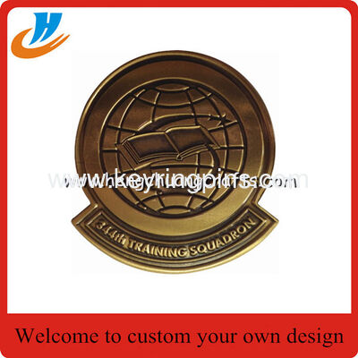 Metal pin US enamel custom factory wholesale badge with plated antique brass