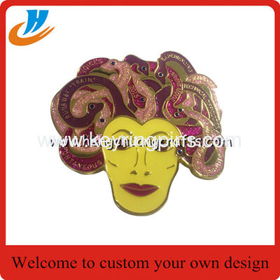 Custom company logo design badge pin with button pin pantone color