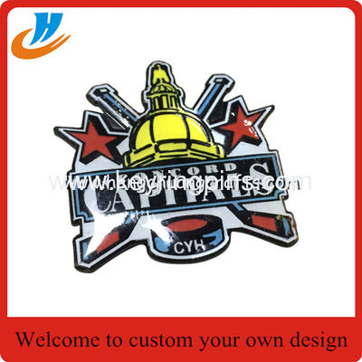 US custom metal badge pin, New design baseball logo badge with epoxy