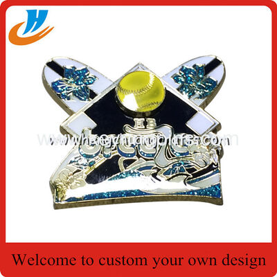 Baseball badges,metal badge with print process 7-10 lead time custom baseball pins