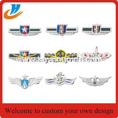 Black soft enamel police badge military metal pin badge with safety pin