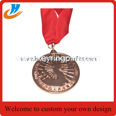 Metal medals,gold plating sports souvenir medals with ribbon High quality football medal
