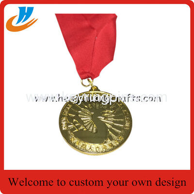50mm Metal silver medals/ribbon medals with good price and quality
