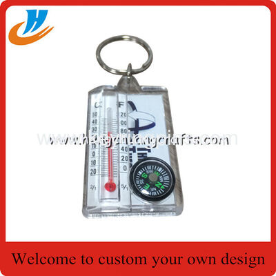 Wholesale Plastic keychain/compass keychain/new design key chain cheap price custom no mold fee key rings