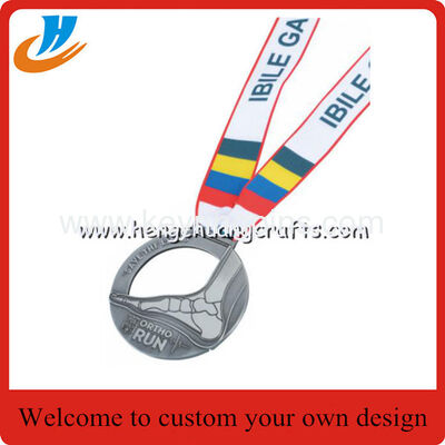 Die Casting 3D Raised Running Medals, Zinc Alloy Die Casted Sport Medallions
