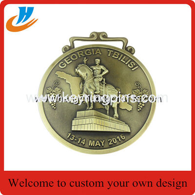Die Cast 3D Raised horse Medals, Die casted embossed horse metal medallions