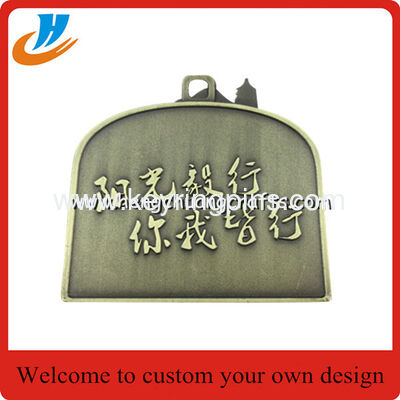 3D Embossed Die cast Award medals, Highly Detailed 3D silver metal medal with ribbon