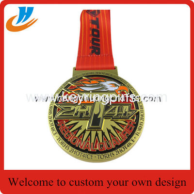 Alloy die cast sport medals,sports metal medallions with ribbon