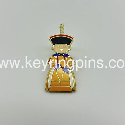 Qing Dynasty Imperial Figures Enamel Pin Set, Chinese Historical Character Collectible Lapel Pins