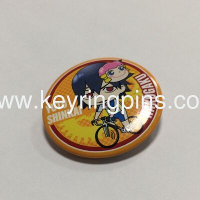 Custom tin badge with button pin accessories suitable for events school sports and souvenir purposes with multiple plating colors