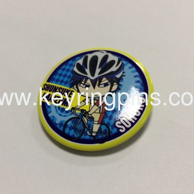 Custom tin badge with button pin accessories suitable for events school sports and souvenir purposes with multiple plating colors