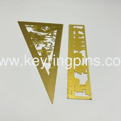 Students ruler shape bookmark Stainless steel etch bookmark custom with your own logo design