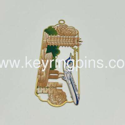 Zinc alloy bookmark,cartoon logo design book mark custom with good quality