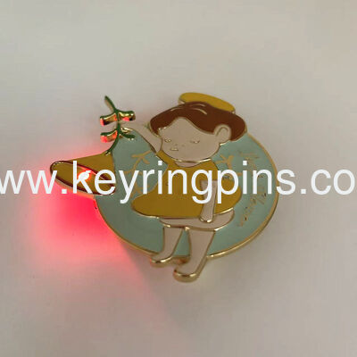 Custom LED pin badge Fashional Promotional Cheap Led Badge lapel pin