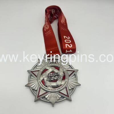Football 30th Sporting club metal medal,custom soccer metal medal with ribbon