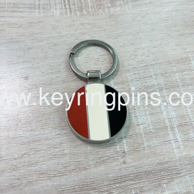 Zinc alloy material die casting metal keyrings custom,double side with carving logo