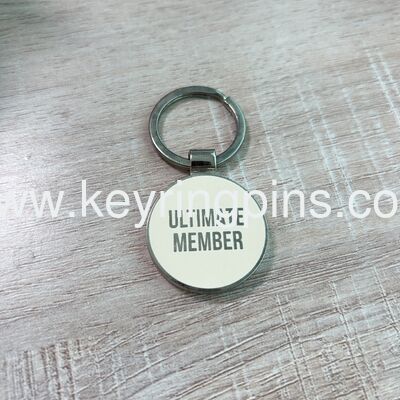 Zinc alloy material die casting metal keyrings custom,double side with carving logo