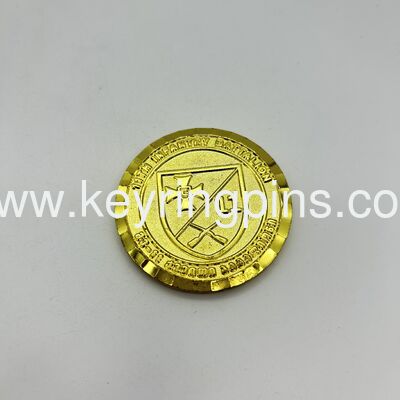 Custom challenge coins with 60mm size zinc alloy material and plating options including antique brass and black finishes