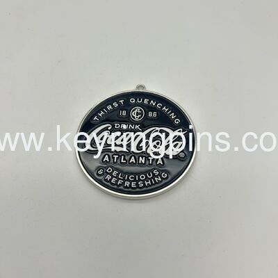 Custom challenge coins made from zinc alloy with 3D die cast design and old silver plating ideal for events sports and souvenirs