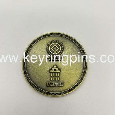 Durable zinc alloy challenge coins with custom designs and plating options including antique silver black and brass suitable for souvenirs