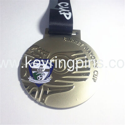 Sports medal,gold award medal/foot ball match medals with ribbon