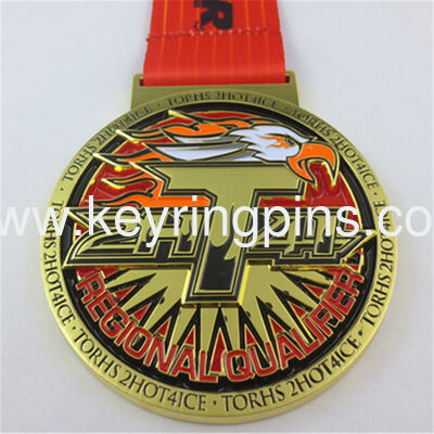 soft enamel football medals with ribbon, ribbon sports soccer medallions, zinc alloy