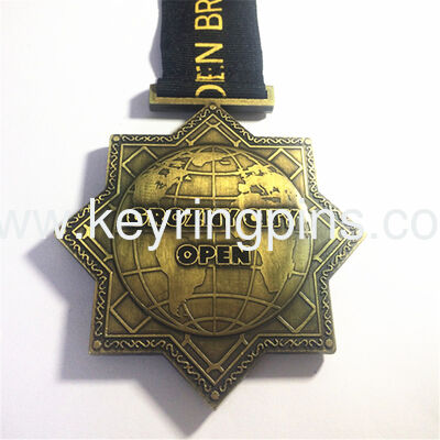 Metal medals,gold plating sports souvenir medals with ribbon High quality football medal