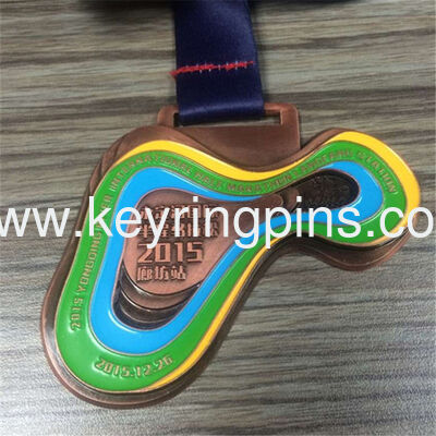 Matt gold plated die cast medal, souvenir award ribbon medals for souvenir