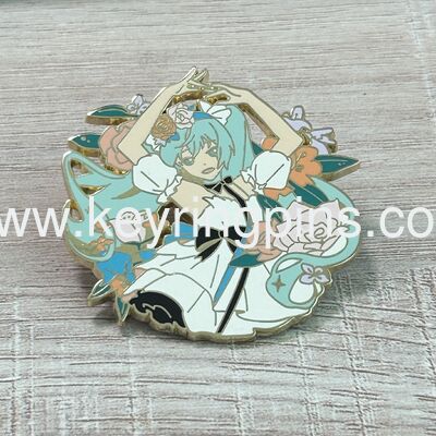 Factory Custom Celebration Enamel Pin, Marine Animal Cake Lapel Pin,Amusement Park Collectible Composite Badge