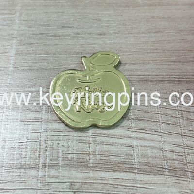 Hello Kitty Apple Shaped Gold Enamel Pin, Sanrio Character Collectible Lapel Pin