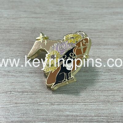 Black soft enamel police badge military metal pin badge with safety pin