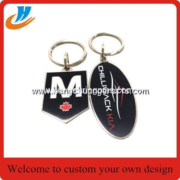 40-50mm Both side metal key chain/key ring with custom logo design/hard enamel process