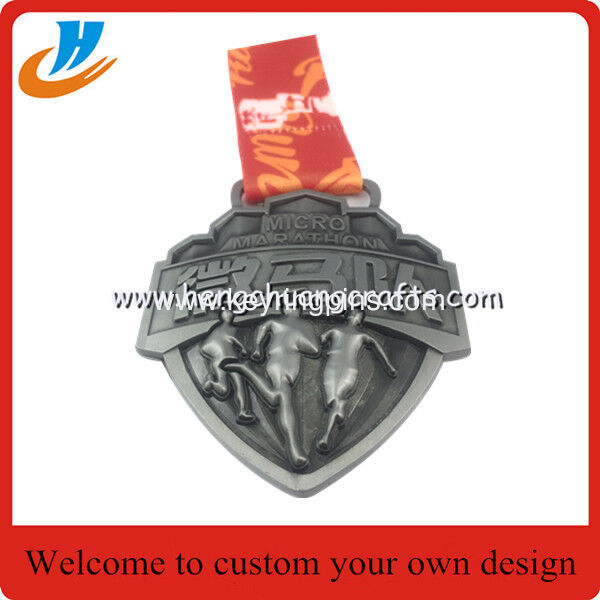 Custom running metal medals,custom made 3d running sports medals with sublimation ribbon