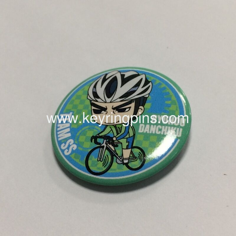 Custom tin badge with button pin accessories suitable for events school sports and souvenir purposes with multiple plating colors