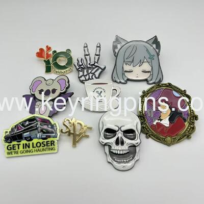 Good price Mixed Enamel Pin Set, Anime Cat, Skeleton, Koala, Captain Hook Collectible Lapel Pins online